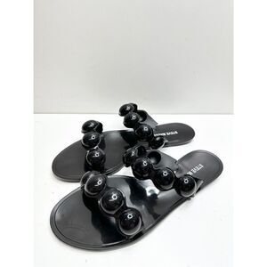 Steve Madden Sandals Womens Size 6‎ Black Zaza Jelly Slip On Slides
